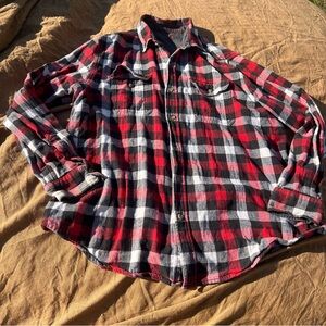 Woolrich Black/Red/White Plaid Flannel Shirt Size XXL